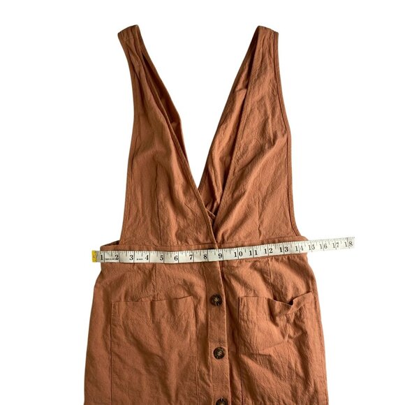 Sienna Sky Womens Apricot Button-Front Deep V-Neck Midi Dress Size M - Picture 5 of 7